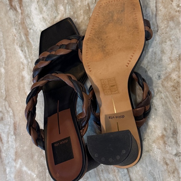 Women’s DOLCE VITA Paily brown & black braided heeled sandal- Size 9 - Picture 8 of 9